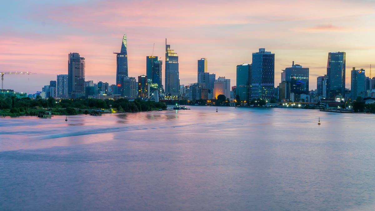 Ho Chi Minh City CBD across the Saigon River by day