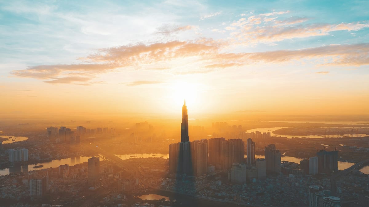 Sunrise over Landmark 81 and Ho Chi Minh City
